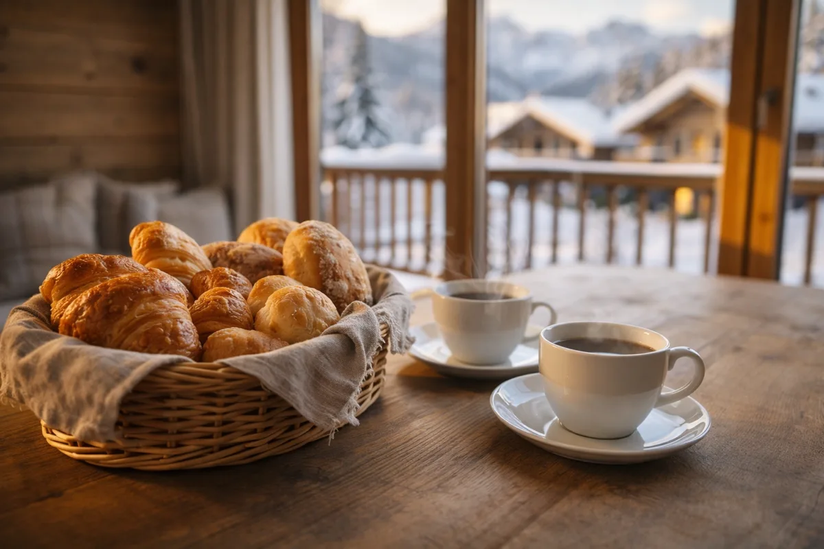 Fresh bread and coffee
